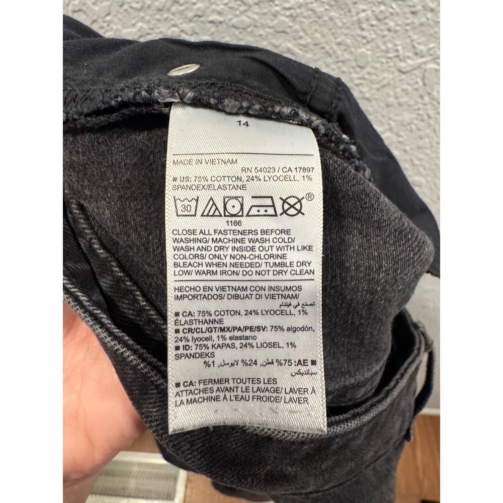 Old Navy Sky-Hi Wide Leg Jeans Womens 14 Extra High Rise Black Denim Pants - Picture 8 of 12